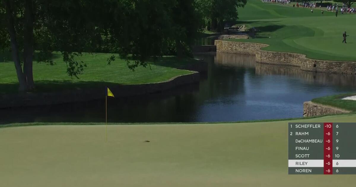 Davis Riley 3rd Shot on No. 7 Hole - 2025 PGA Championship Round 4 ...