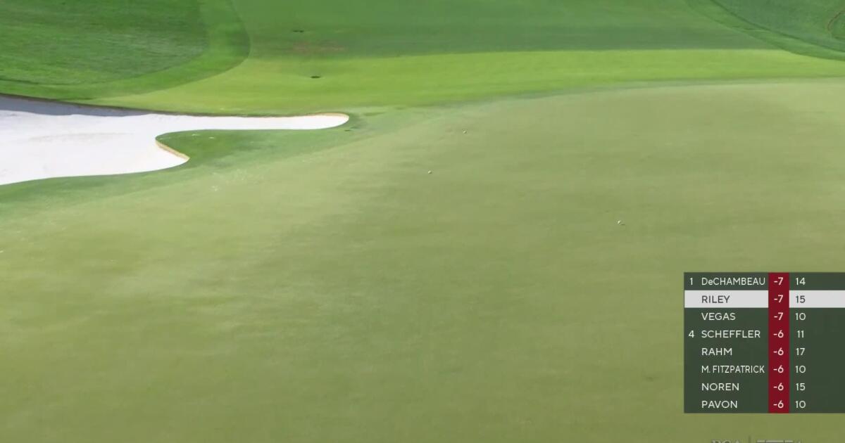 Davis Riley 2nd Shot on No. 16 Hole - 2025 PGA Championship Round 3 ...