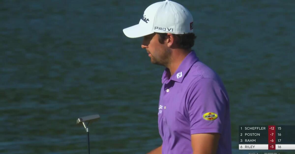 Davis Riley 4th Shot on No. 16 Hole - 2025 PGA Championship Round 4 ...