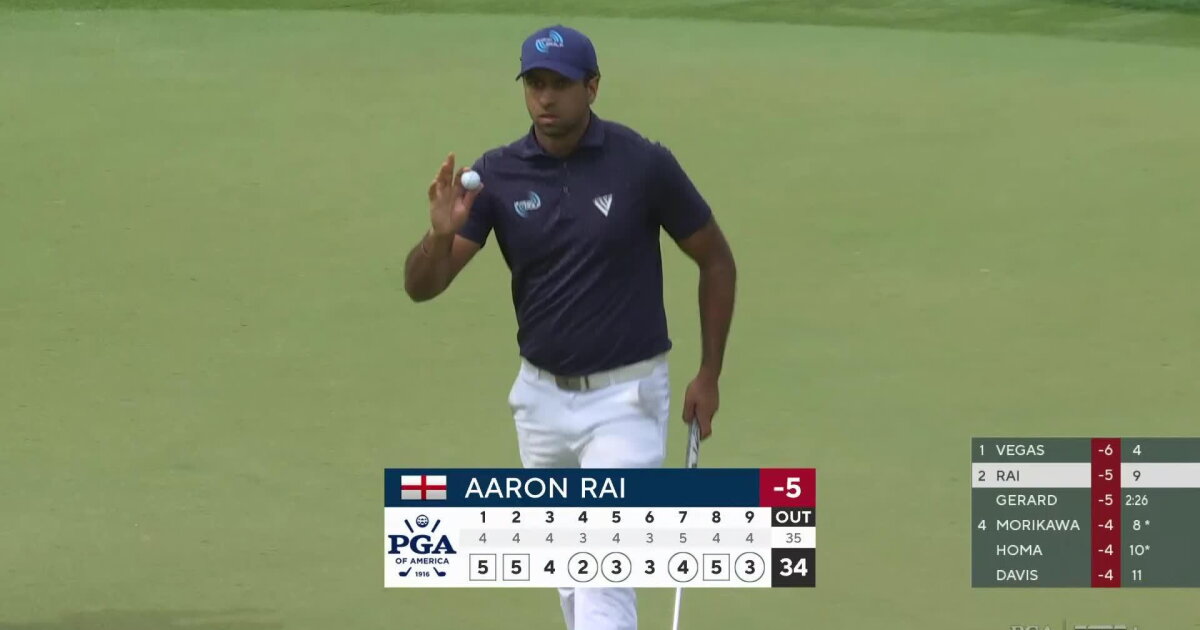Aaron Rai Aaron Rai 3rd Shot on No. 9 Hole - 2025 PGA Championship Round 2 | PGA ...